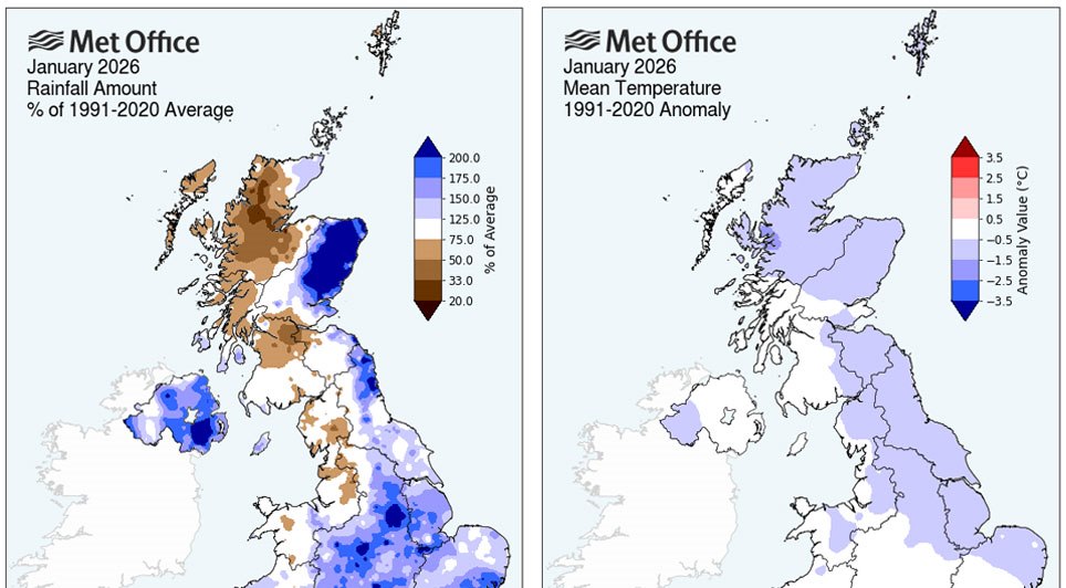 Met Office Data Confirms An Exceptionally Wet Start To 2026